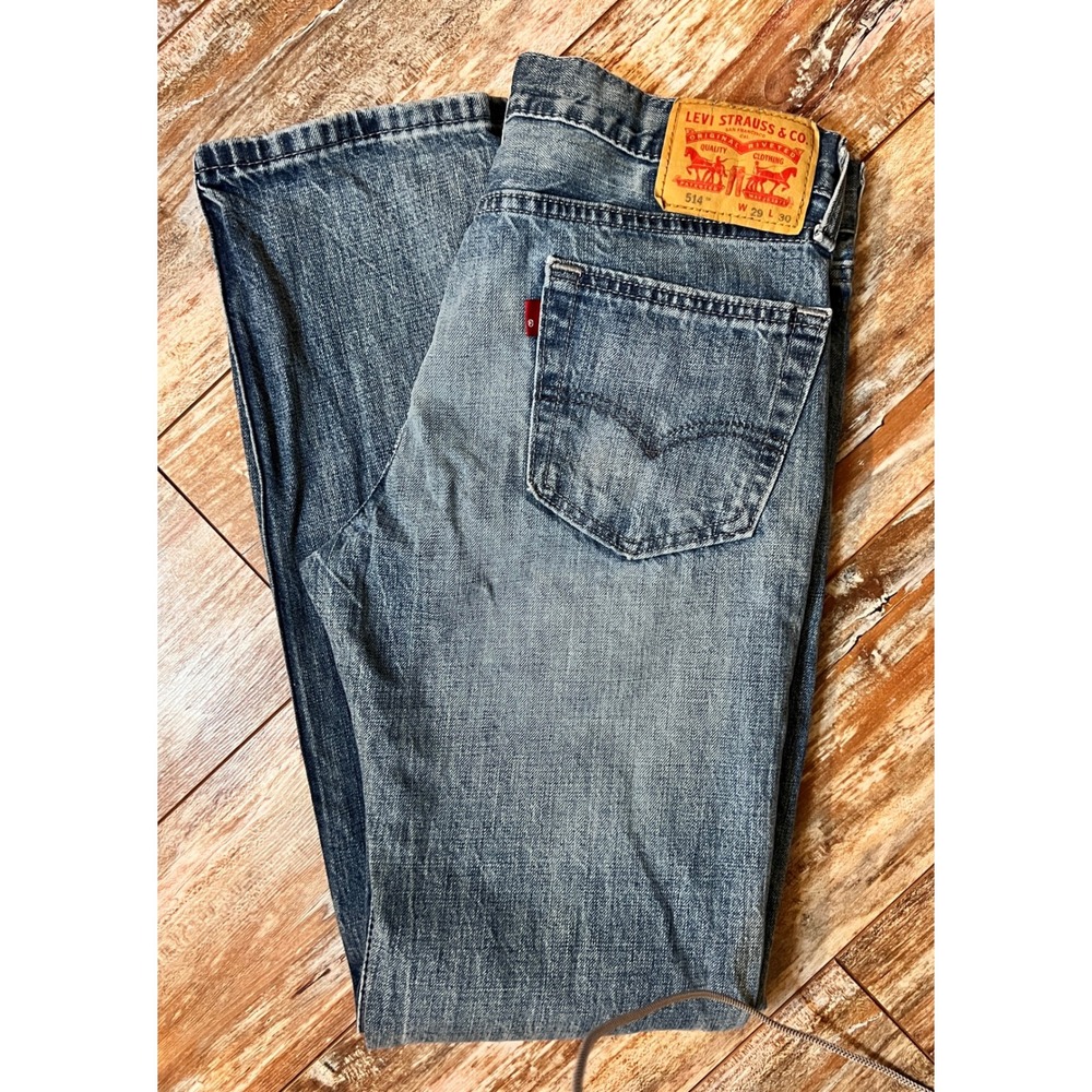 Levis 514 Straight‎ Fit Mens Jeans 29x30 Medium Wash Blue Denim